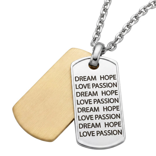 SAVE BRAVE HOPE DOUBLE DOG TAG NECKLACE