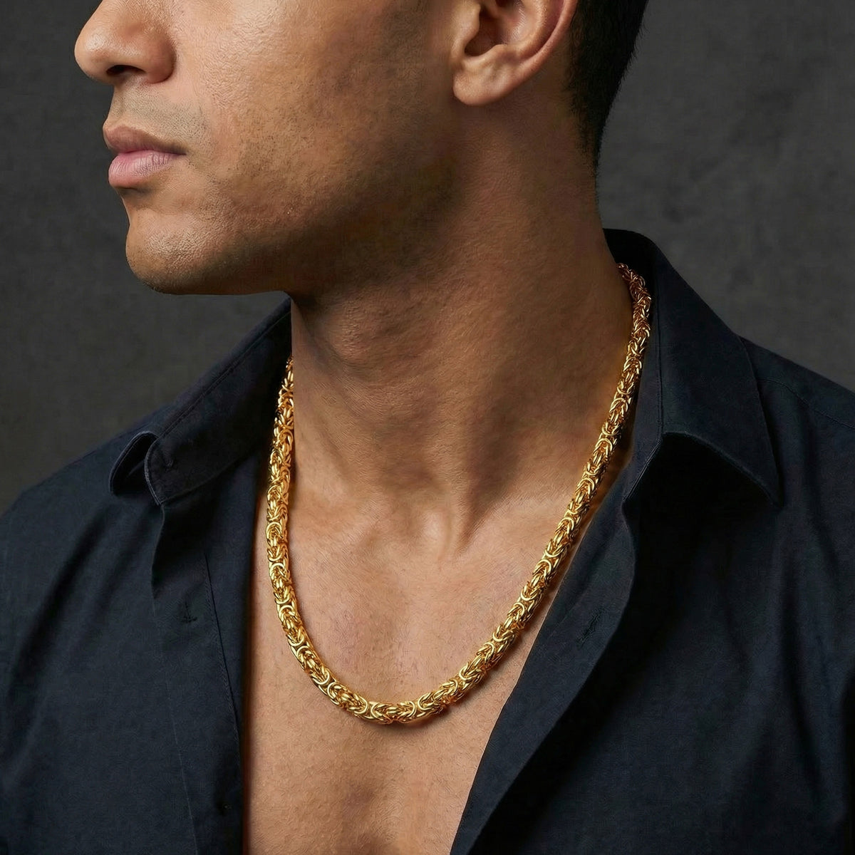 SAVE BRAVE LARRY GOLD STEEL CHAIN NECKLACE