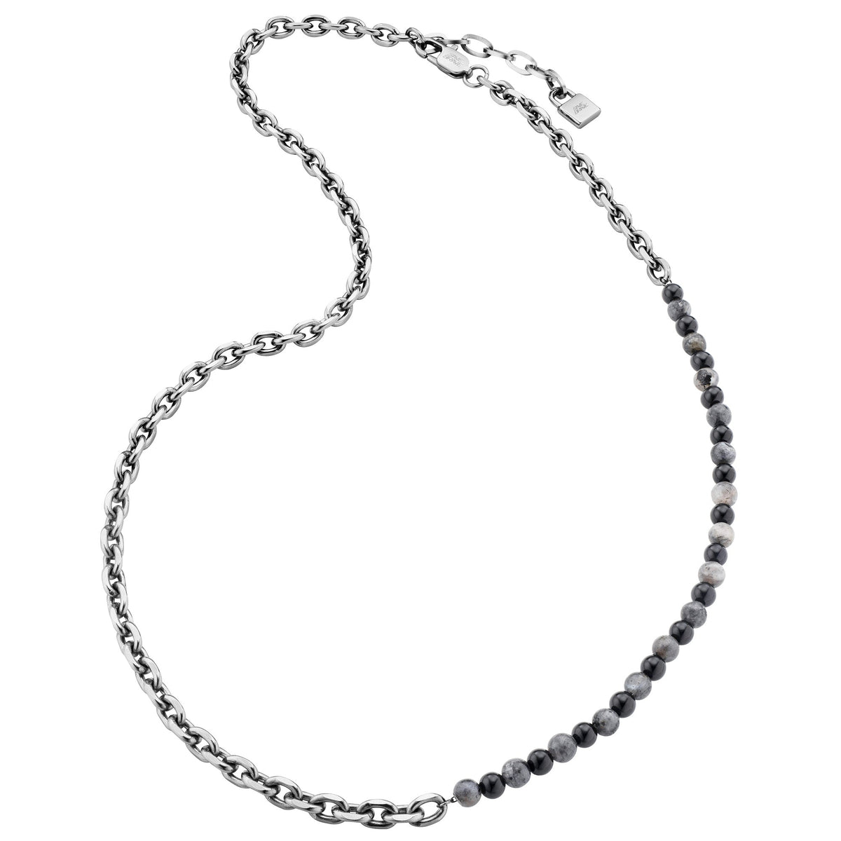 SAVE BRAVE ONYX AGATE 5MM LINK CHAIN NECKLACE
