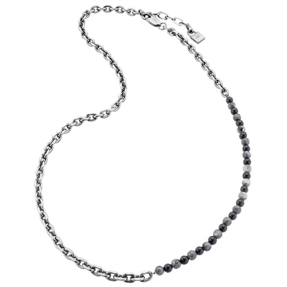 SAVE BRAVE ONYX AGATE 5MM LINK CHAIN NECKLACE