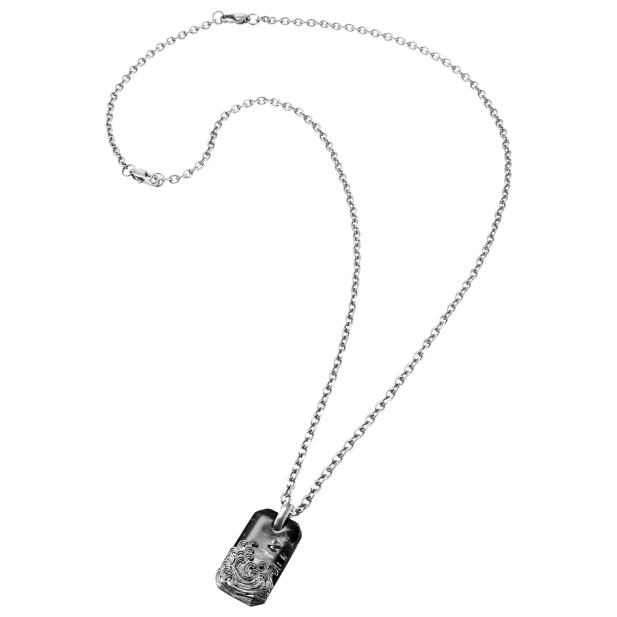 SAVE BRAVE MIDNIGHT OCEAN MEN'S STEEL NECKLACE