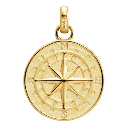 SAVE BRAVE NORTH STAR COMPASS STEEL MEDALLION NECKLACE
