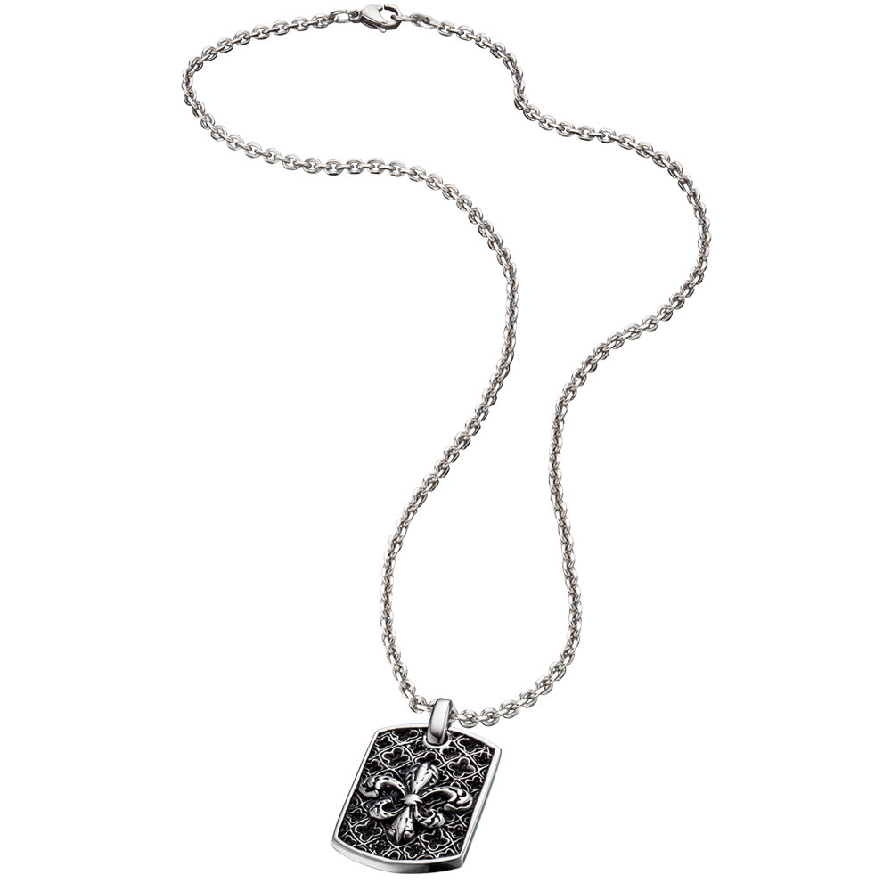 SAVE BRAVE FLEUR-DE-LIS DOG TAG NECKLACE