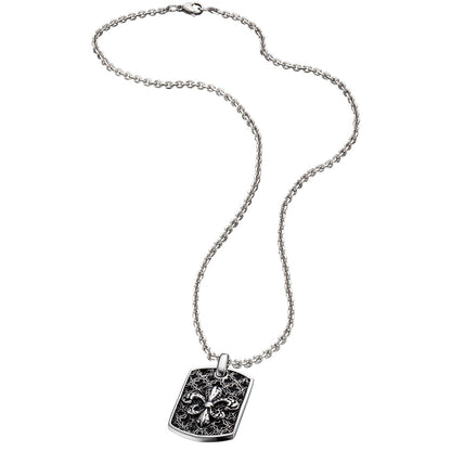 SAVE BRAVE FLEUR-DE-LIS DOG TAG NECKLACE