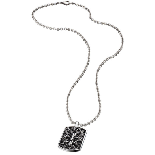 SAVE BRAVE FLEUR-DE-LIS DOG TAG NECKLACE