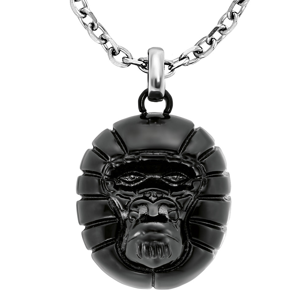 SAVE BRAVE TITUS GORILLA BLACK STEEL NECKLACE