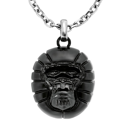 SAVE BRAVE TITUS GORILLA BLACK STEEL NECKLACE
