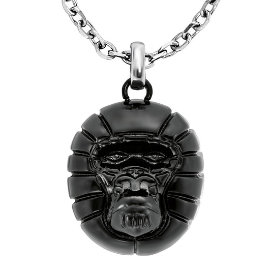 SAVE BRAVE TITUS GORILLA BLACK STEEL NECKLACE
